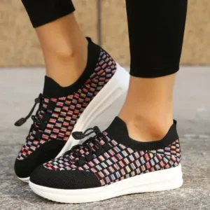 Pogoboots Women Fashion Fly Knit Breathable Fashion Sneakers