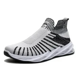 Pogoboots Men'S Fashion Mesh Breathable Lightweight Stripe Sneakers