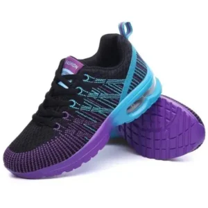 Pogoboots Women Fashion Casual Lace Up Design Mesh Breathable Air Cushion Shock Absorbing Sneakers