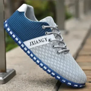 Pogoboots Men Casual Color Matching Breathable Mesh Flat Shoes