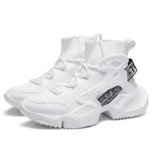 Pogoboots Men'S Fashion Platform White High Top Sneakers