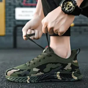 Pogoboots Men'S Casual Mesh Breathable Camouflage Sneakers