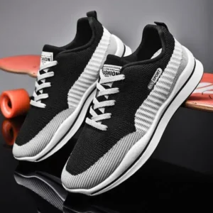 Pogoboots Men'S Casual Color-Block Mesh Breathable Soft-Soled Sneakers