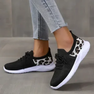 Pogoboots Women Casual Mesh Breathable Leopard Sneakers