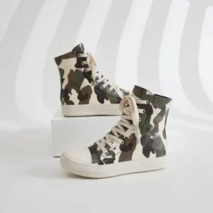 Pogoboots Women Fashion Casual Plus Size Camouflage Thick-Soled High Top Shoes