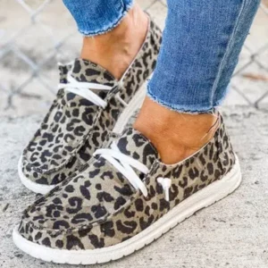 Pogoboots Women Leopard Casual Flat Loafers Shoes