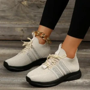 Pogoboots Women Fashion Casual Flying Mesh Breathable Thick-Soled Sneakers