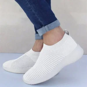 Pogoboots Women Fashion Fly Woven Breathable Sneakers