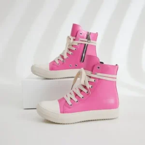 Pogoboots Women Fashion Rose Faux Leather High Top Shoes