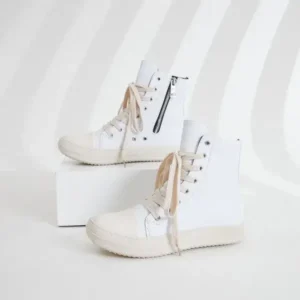 Pogoboots Women Fashionable Hip Hop White High Top Sneakers