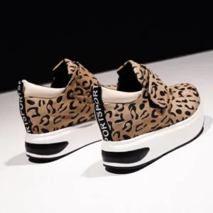 Pogoboots Women Fashion Wedge Leopard Leopard Sneakers