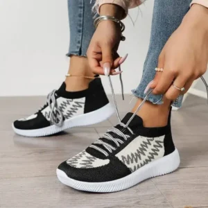 Pogoboots Women Fashion Color Block Mesh Platform Sneakers