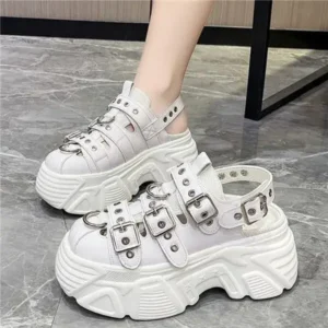 Pogoboots Women Fashion Platform Solid Color Sneakers