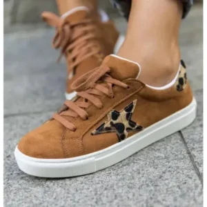 Pogoboots Women Fashion Round Toe Lace-Up Canvas Sneakers